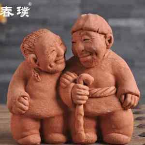 陶人泥塑手工艺术工艺品中国名师马若特传统民俗泥陶制品摆件人物